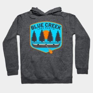 Blue Creek • Lake Martin Blue Background Hoodie